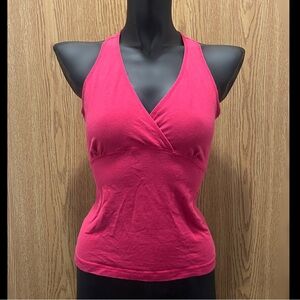 Athletic Works Pink Fitted Wrap Tank Top
